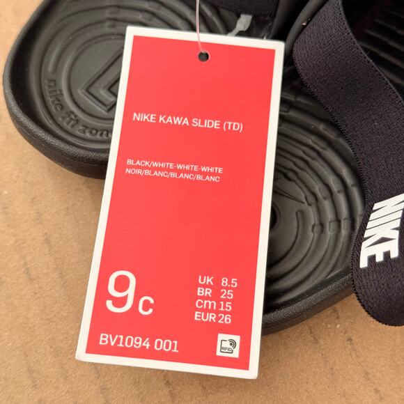 NEW NIKE KAWA BABY SLIDE SIZE 9C BLACK - Picture 4 of 6